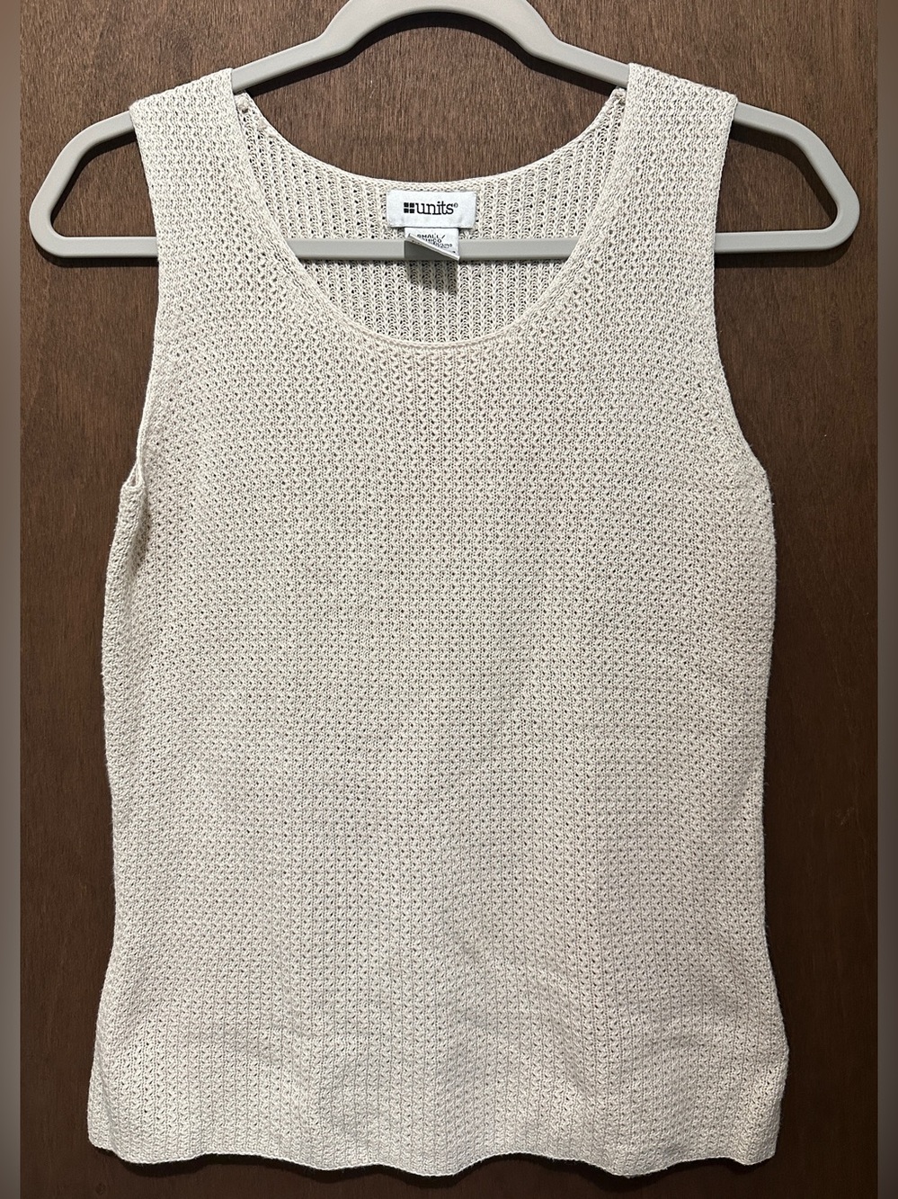 1990s Vintage Units Linen Cotton Knit Sweater Tank Women’s Size Small